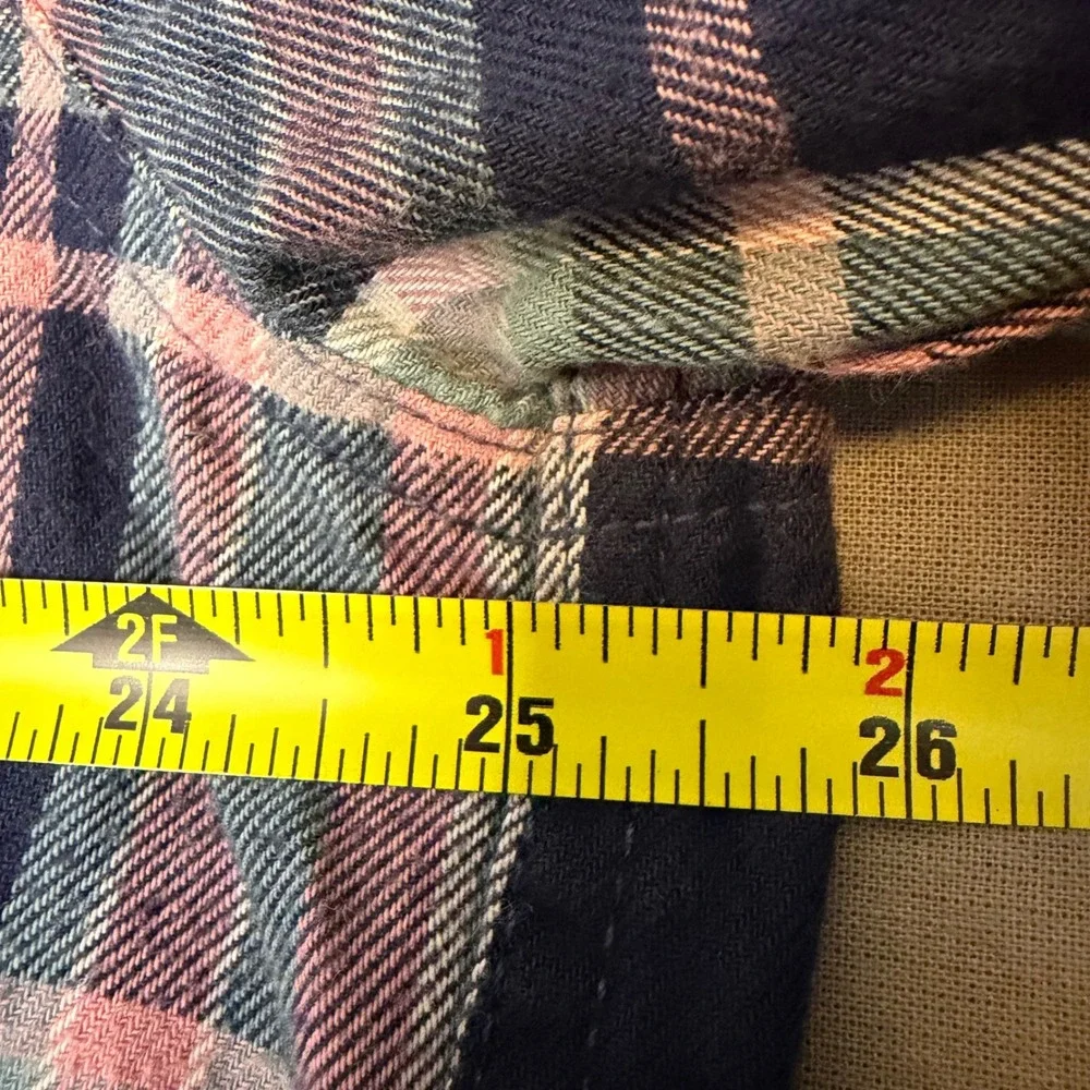 The North Face Mens XXL Plaid Flannel Shirt Navy Teal Pink